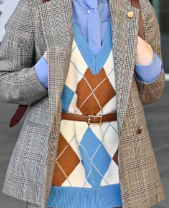 ☆TV衣装☆ SHIPS アーガイルベスト BLUE （手洗い可能〉インターシャ  